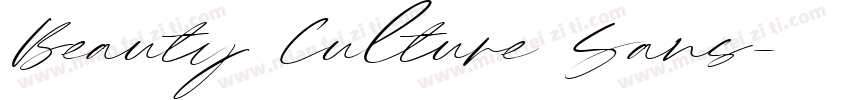 Beauty Culture Sans字体转换